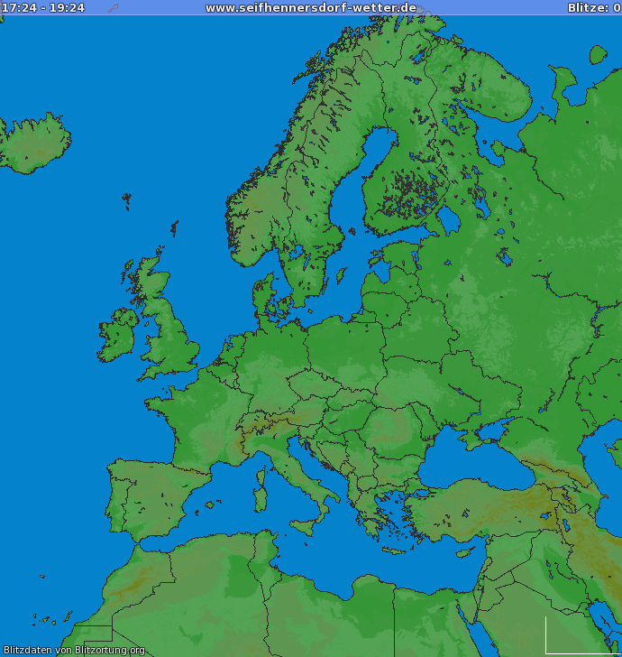Carte de la foudre Europe 03/08/2020 15:04:20